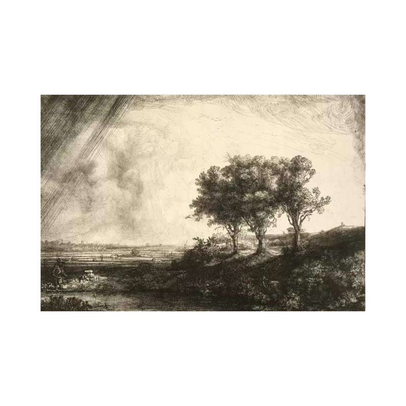 23.K5-292 Les trois arbres - Estampe numérique sur toile tendue avec châssis