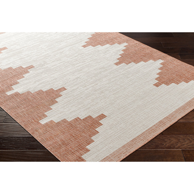 Dania Indoor & Outdoor Boho Coral Grey Rug, Rectangle 130cm x 180cm