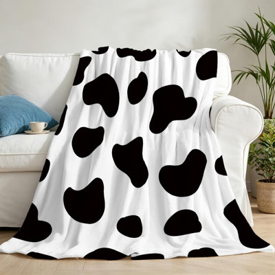 Jeté en molleton noir ultra doux