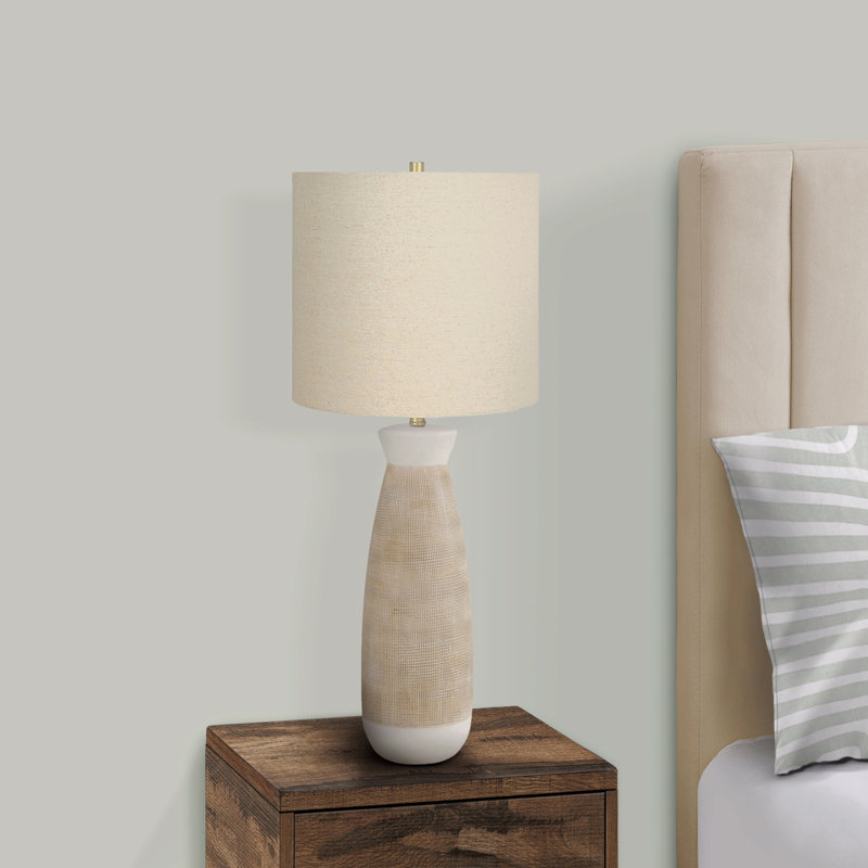 Lighting, 27"H, Table Lamp, Cream Ceramic, Shade, White, Cream