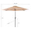 Ensemble complet de patio 7 pièces avec parasol inclinable de 9 pieds, base remplie de ciment, table carrée et 4 chaises en textilène