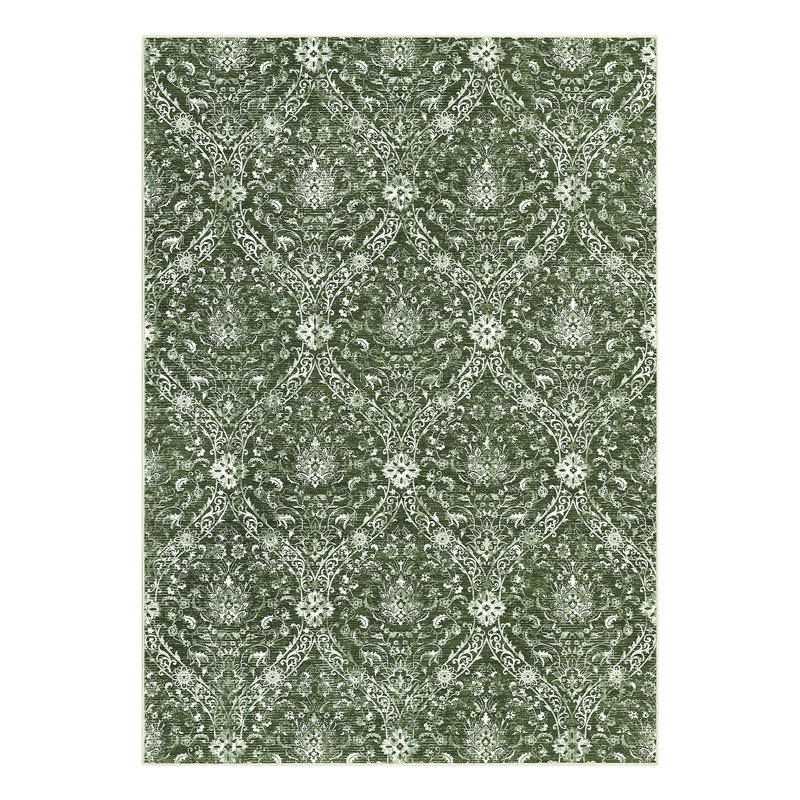 6x9 Area Rug Non Slip Backing Machine Washable Rug Foldable Stain Resistant Vintage Carpet for Living Room Bedroom Home Office Decor