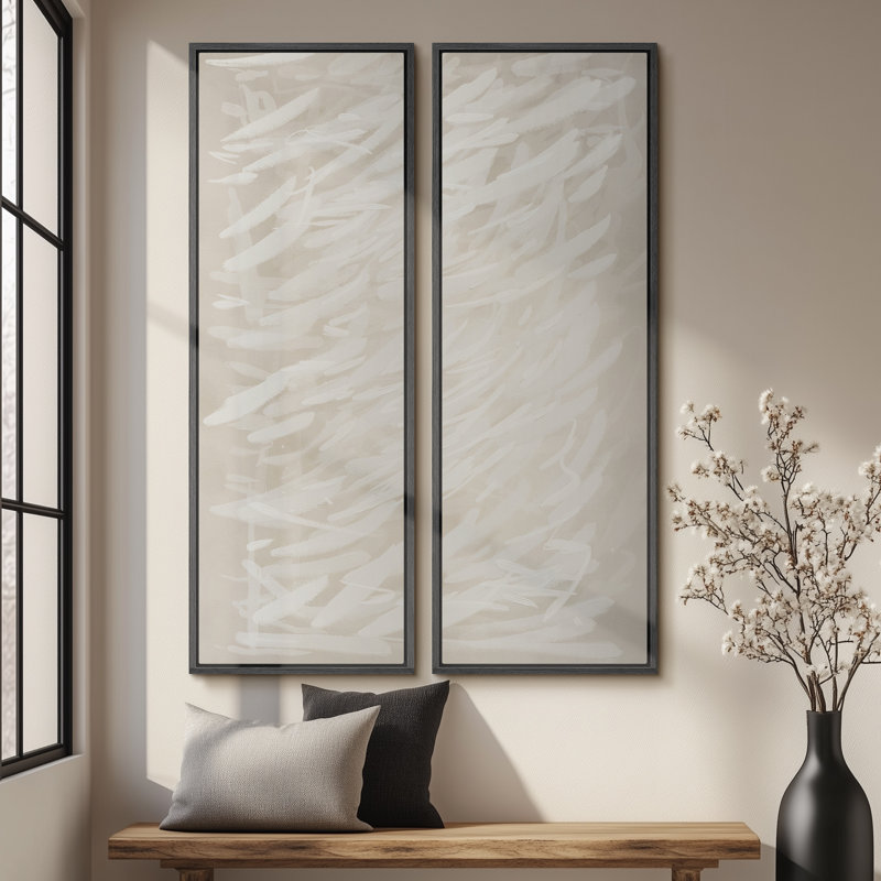 «Vintage Landscape Wall Art», ensemble de 2 toiles encadrées 20 x 60 pouces, Noir