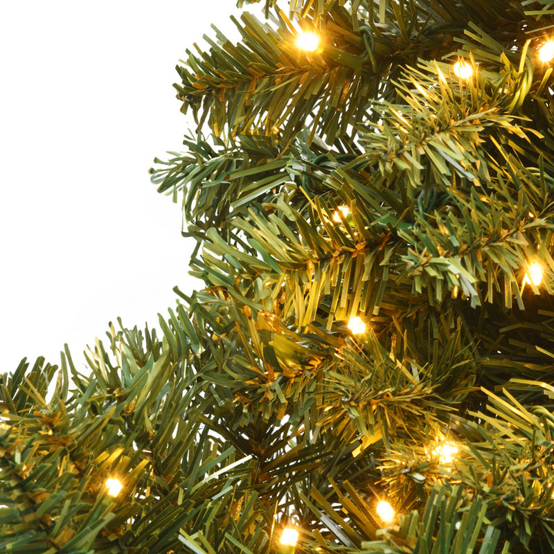  Arbre de Noël artificiel épinette vert 7,5 pi, arbre de Noël saisonnier avec 550 lumières préinstallées et embouts de branches denses