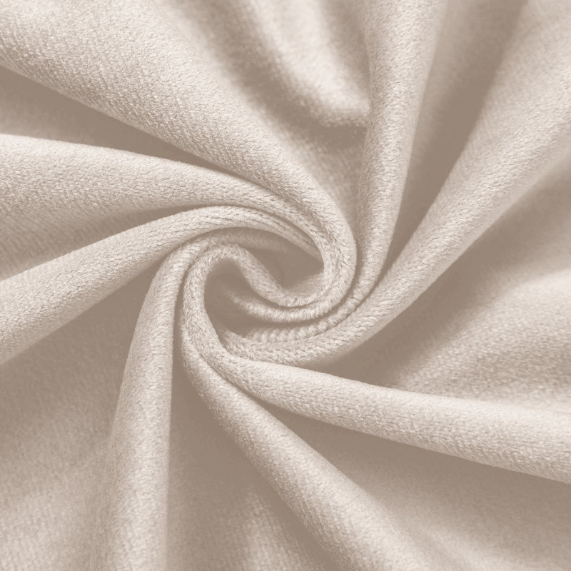 Winkel Heavy Velvet Eyelet Ready Made Thermal Drapes & Curtains, Beige, (168 Width X 183 Height) cm