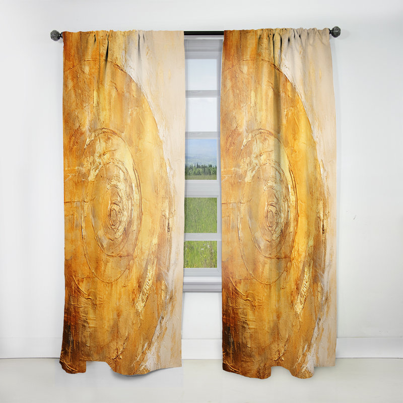 Gwenno Copper Gold Lush Vortex I - Modern Curtain - Velvet Room Darkening - 1 Panel, 52" W x 108" L