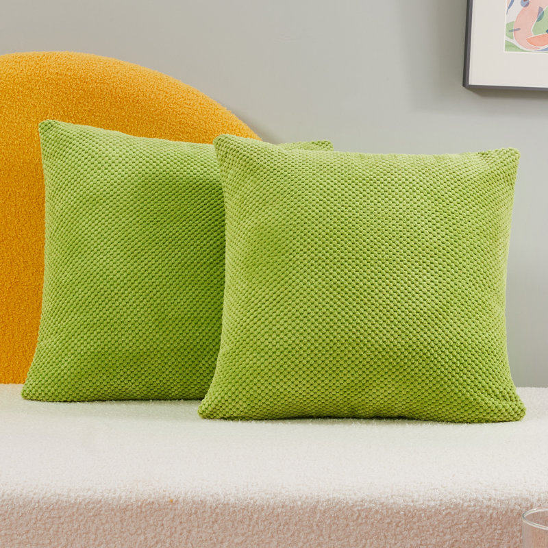 Deconovo Corduroy Reversible, 24" H x 24" W, Light Green