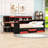 Wood Daybed with Desk and Drawers,Shelves-14339418-14339412