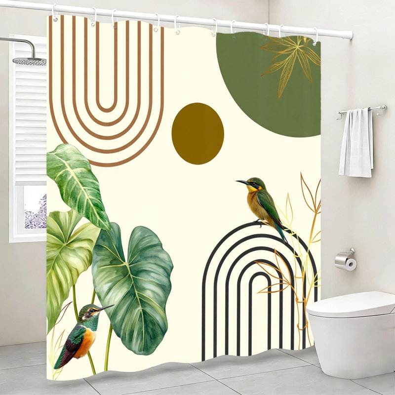 Rideau de salle de bain avec vagues Ocean Turquoise, 72 po x 72 po (180 x 180 cm)