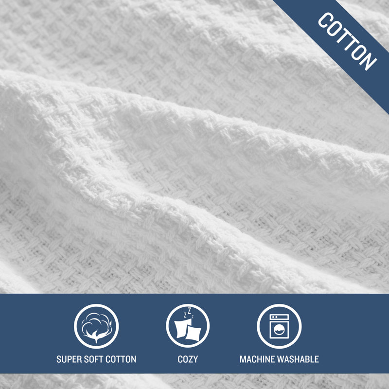 Hand Woven Blanket, White, King