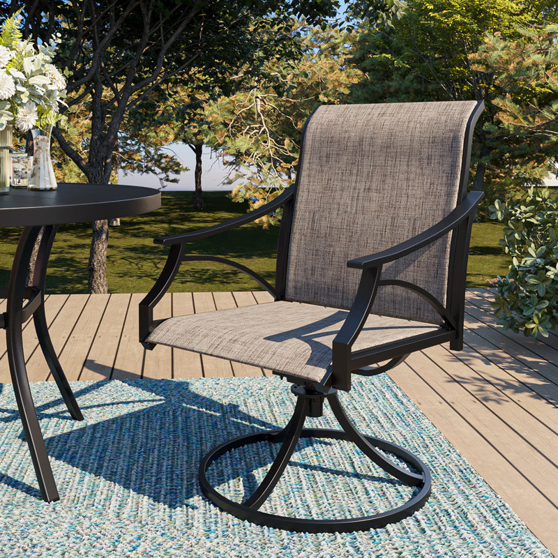 Fauteuil de patio pivotant Hesson, gris