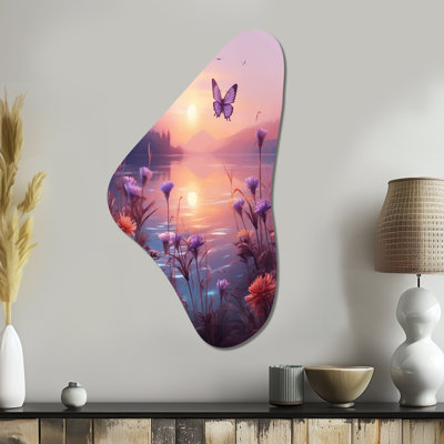 «Pink Butterfly», art mural asymétrique en forme de Boomerang