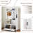 Hall Tree with Shoe Bench, Shelves &amp; Hooks - Classic Coastal, Solid Wood Feet, White | MDF | Coat Racks-1540757505