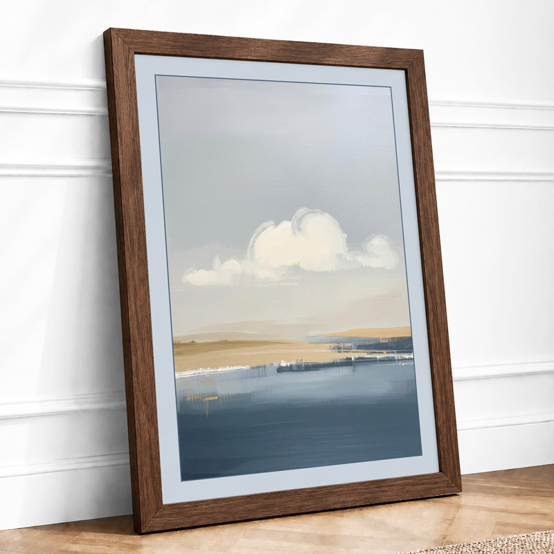 Quiet Dawn Coastal - Framed Print, Walnut, A3 - 42.0 x 29.7 cm