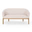 Tissu beige de style Mid-Century moderne, coutures en canal, pieds en bois d'hévéa brun, point d'assemblage requis, pieds inclus