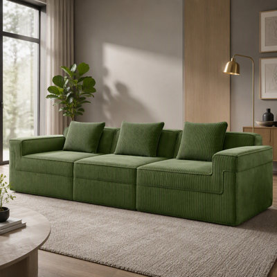 Modern Modular Boneless Sofa with Deep Seats and Throw Pillows, Perfect for Family Gatherings and Relaxing Moments