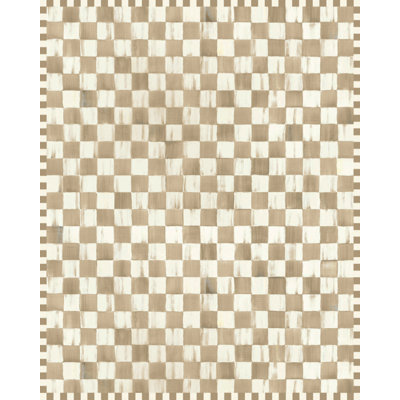 Mocha Checkered Washable Rug