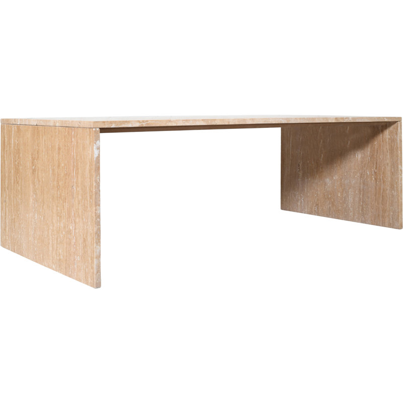 Olas Coffee Table, Beige Travertine