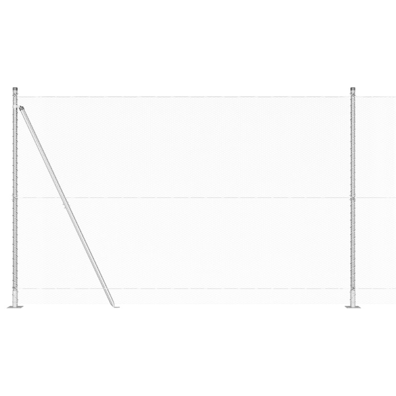 Vidaxl Hexagon Fence Galvanised Steel, Silver, 150cm H x 1000cm W