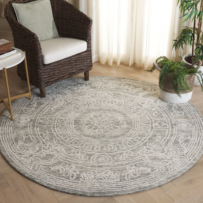 Tapis oriental ivoire / gris en laine touffeté à la main Plarent