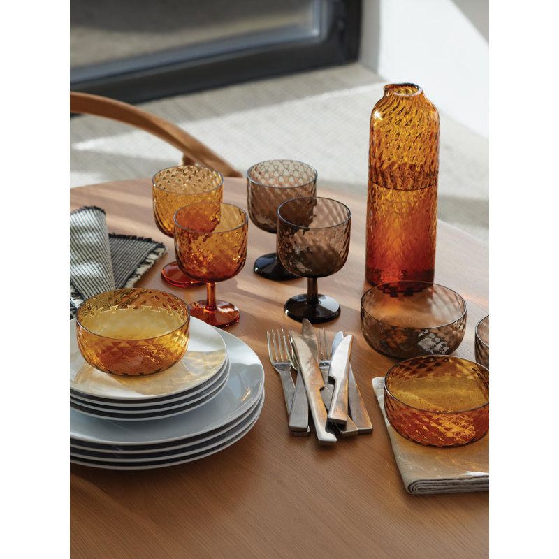 Dapple Handmade Red Wine Glass, Sun Amber