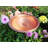 Hammered Solid Copper Staked Birdbath