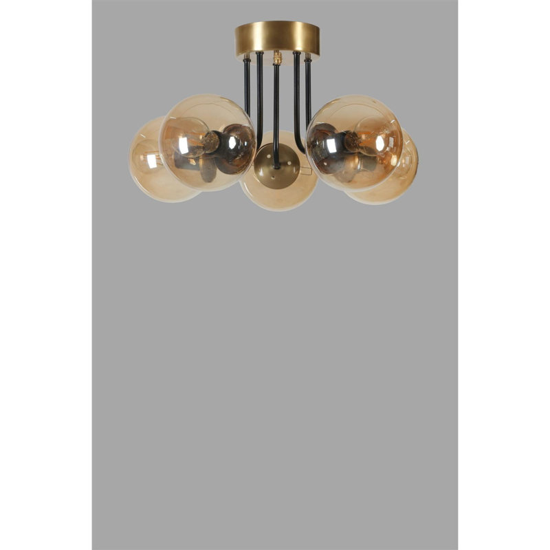 Chandle Chandelier, Gold/Black/Amber