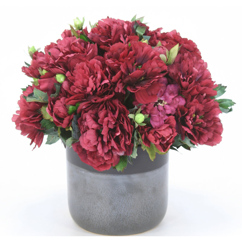 Centre de table pivoines en pot