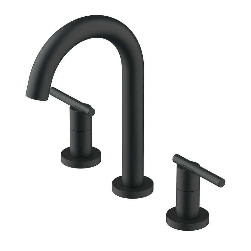 Parma 2-Handle Widespread Bathroom Faucet with Metal Touch Down Drain, Satin Black