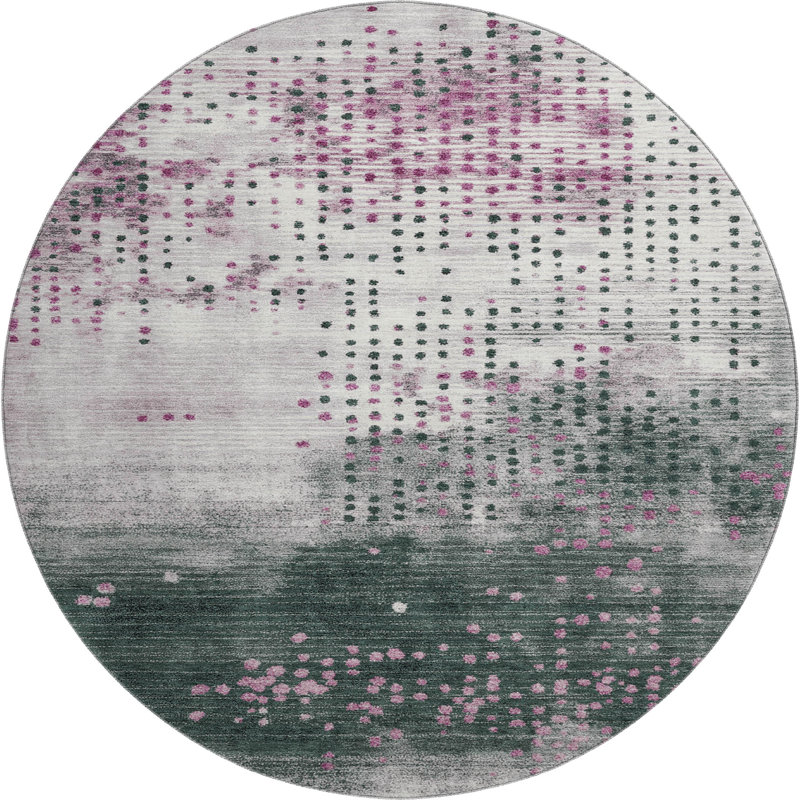 Premium Machine Washable Mouton Geometric Rug, Round 8'