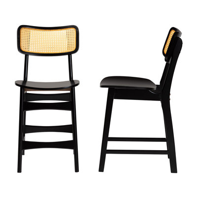 Berndina Counter Stool with Solid Wood Frame