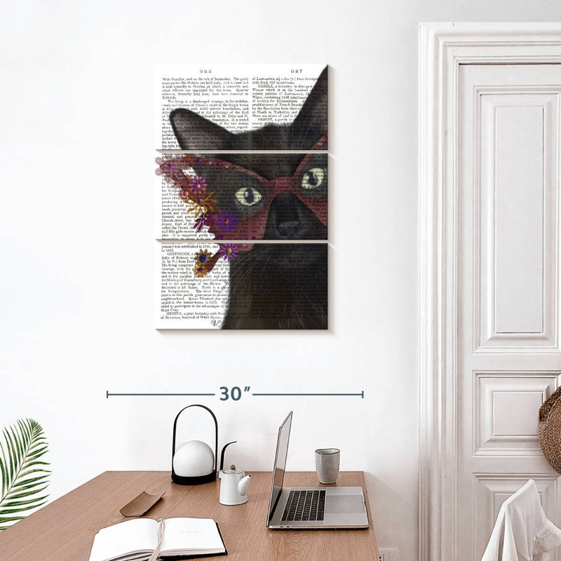 Ketti Cat And Flower Glasses II, 32" H x 20" W
