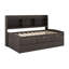 Base de lit en bois avec matelas et tablettes intégrées, trois tiroirs de rangement et un lit gigogne-1748089907
