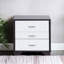 White & Black Accent Table With 3 Drawers, 40Lbs Weight Capacity On Top, Wood Construction Modern Rectangular Nightstand In Black, 3 Cabinet, And Pb