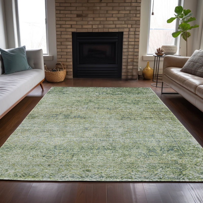 Tapis intérieur / extérieur Xhevrie lavable à la machine, Rectangle 2 pi 6 po x 3 pi 10 po