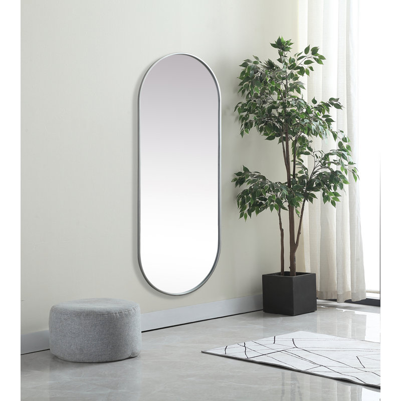 Elington Metal Oval Mirror, 60"  x 24" , Silver