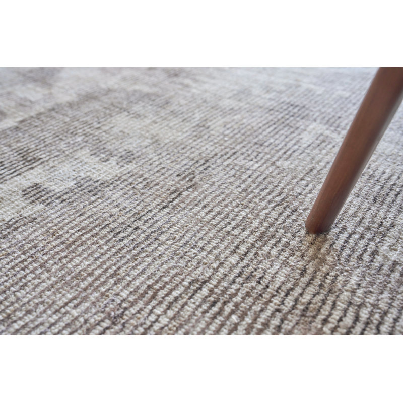 Abstract Area Rug in Brown, Rectangle 10' x 14'