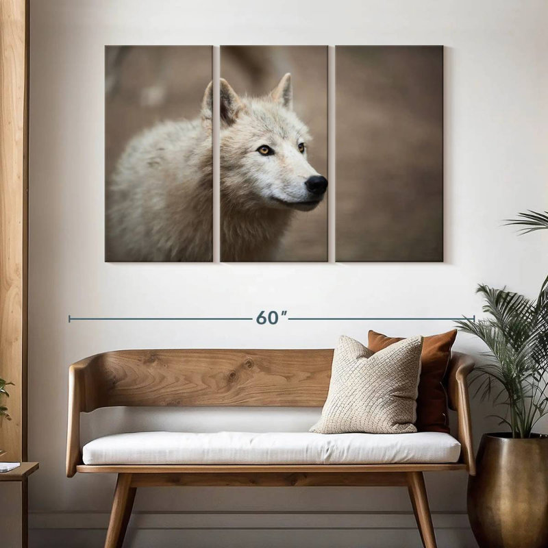 Loup blanc arctique Brampt, H 32 po x l 50 po