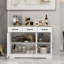 Buffet avec design - blanc à 3 tiroirs et portes, polyvalent pour différentes pièces, revêtement