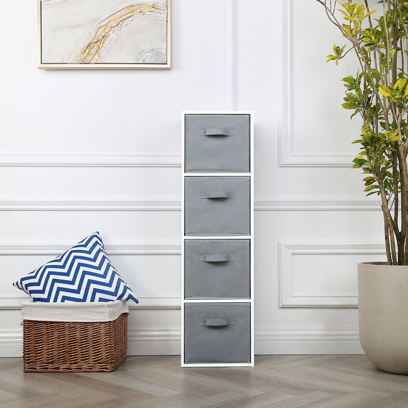 Jane 4 Box Bookcase with 4 baskets