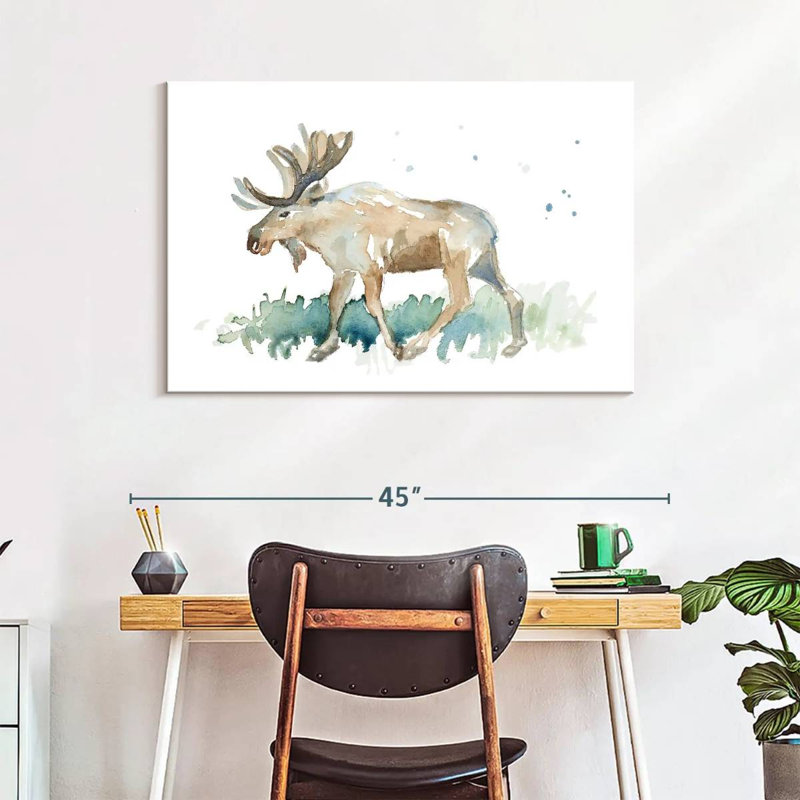 Brampt Watercolor Moose, 26" H x 39" W
