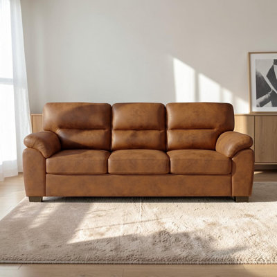 81" Foil Fabric Upholstered Sofa with compressed foam cushions with Padded Armrests and Black Triangular Legs for the Living Room