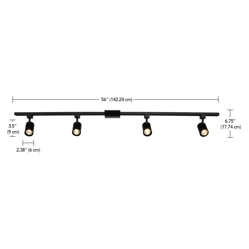 Tribeca 56" 4-Light Track Light Kit, Black