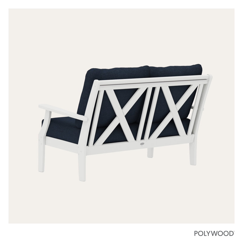 Causeuse Braxton, Blanc / indigo marine