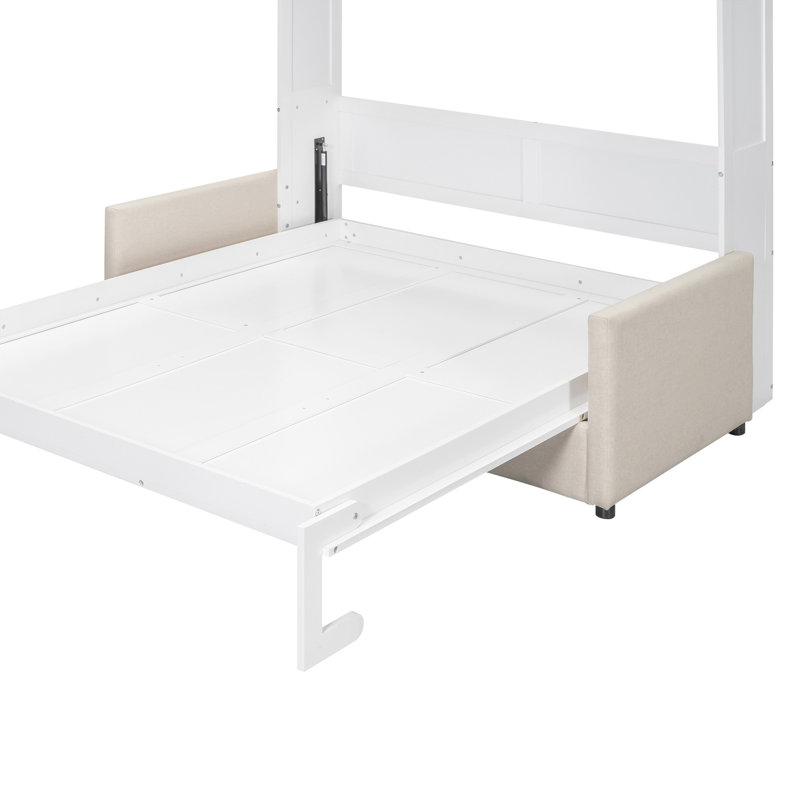 Murphy Bed With Couch, Gray, Full