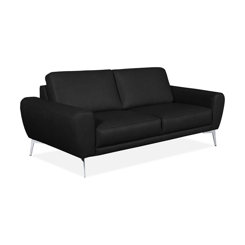 Kilmarnock Genuine Leather 3-seater Sofa, Black