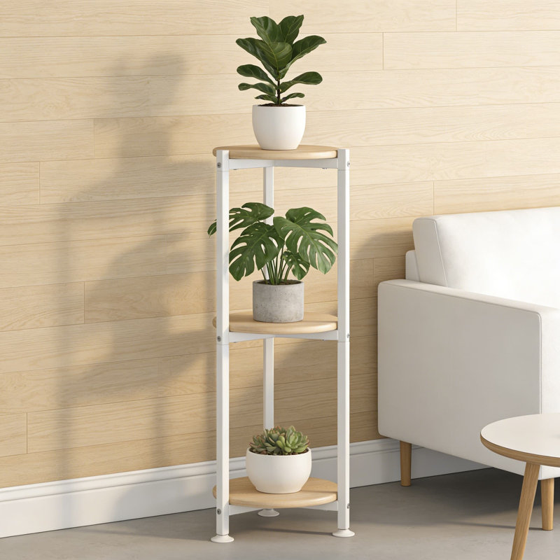 Support à plantes à 3 niveaux pour l'intérieur et l'extérieur, Blanc