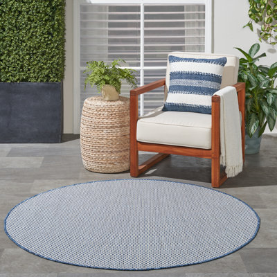 Gabriela Blue/Ivory Indoor/Outdoor Area Rug
