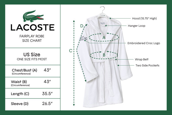 Lacoste Cotton Percale 100% Cotton Velour Above Knee with Pockets and Reviews Wayfair