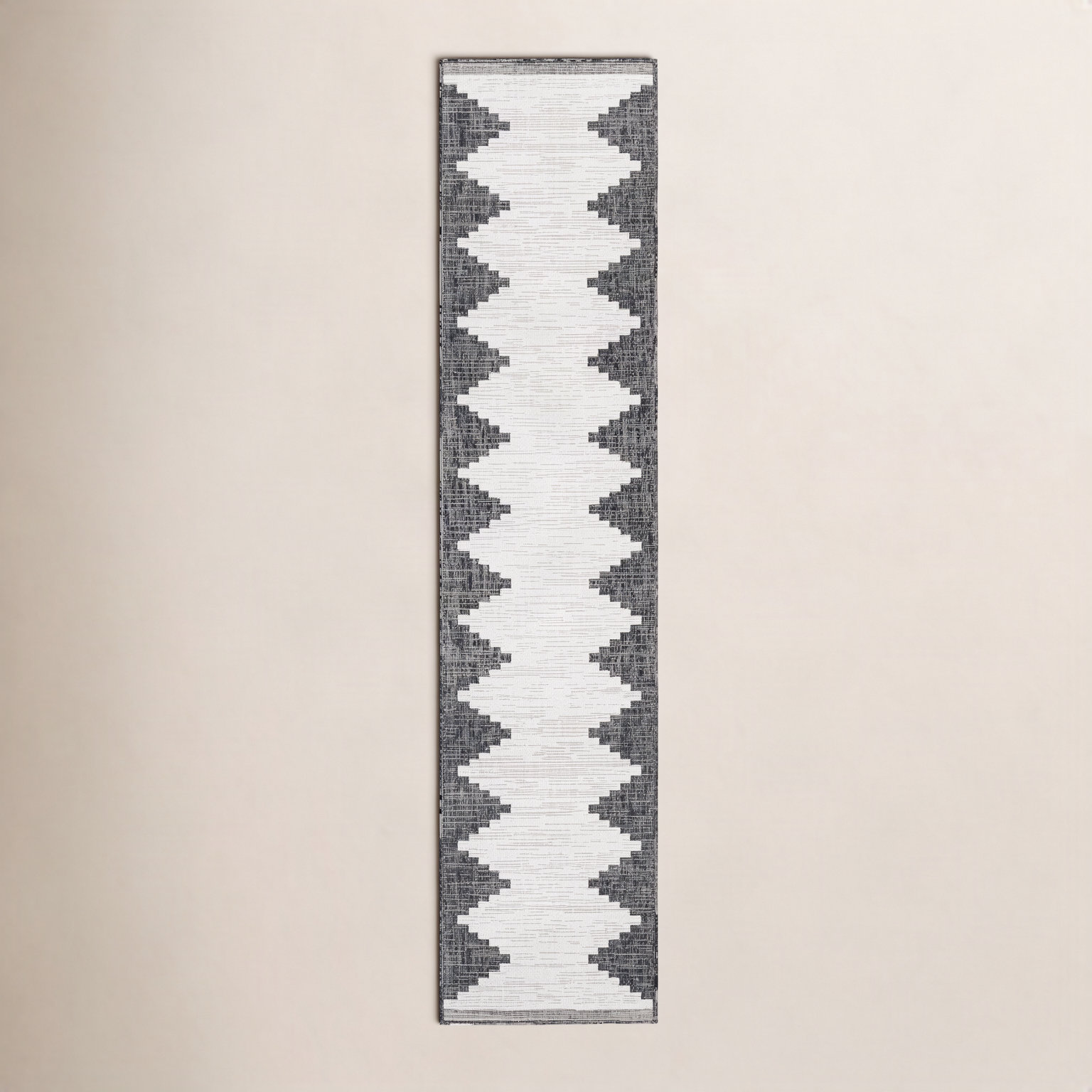Mortimer Indoor/Outdoor Charcoal Southwestern Rug, Runner 2'7" x 12'